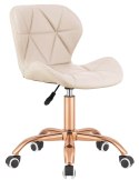 Krzesło obrotowe VASTO OFFICE PU CREAM ROSE GOLD