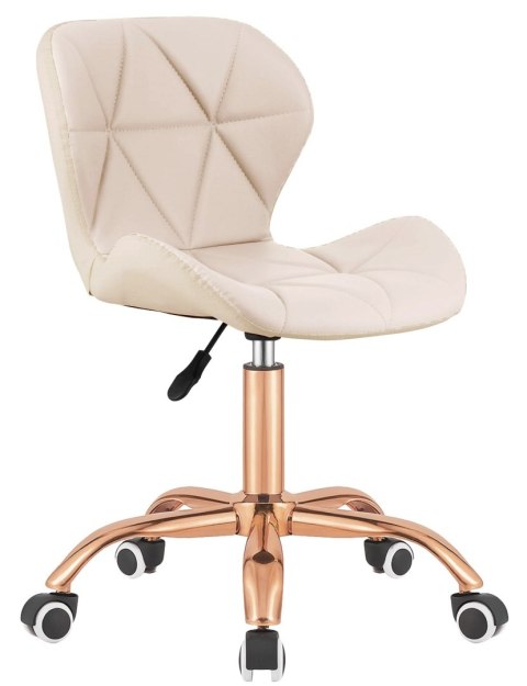 Krzesło obrotowe VASTO OFFICE PU CREAM ROSE GOLD
