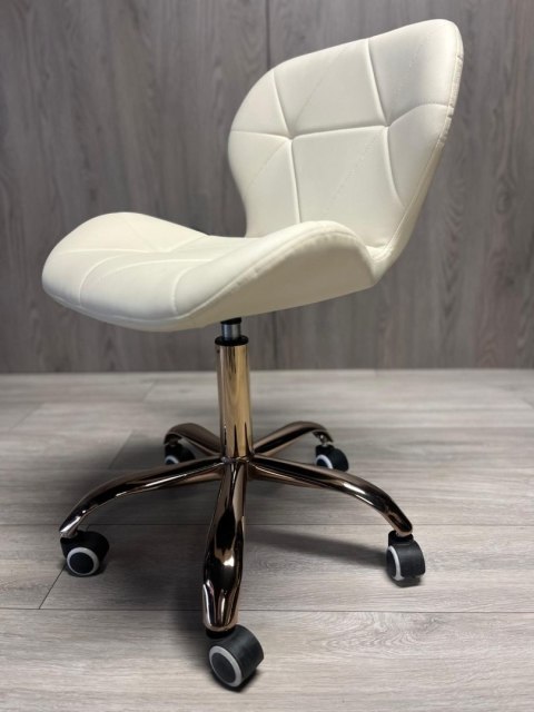 Krzesło obrotowe VASTO OFFICE PU CREAM ROSE GOLD