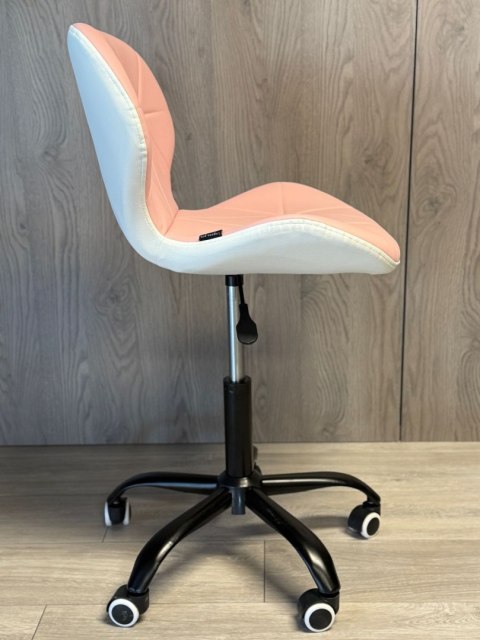 Krzesło obrotowe VASTO OFFICE PU PINK+WHITE SMOKE