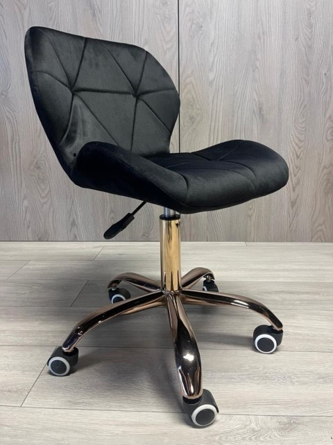 Krzesło obrotowe VASTO OFFICE VELVET BLACK ROSE GOLD