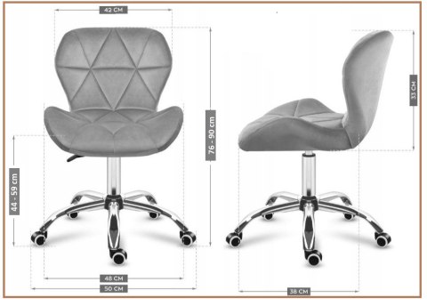 Krzesło obrotowe VASTO OFFICE VELVET BLACK SMOKE OUTLET