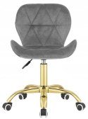 Krzesło obrotowe VASTO OFFICE VELVET DARK GREY GOLD