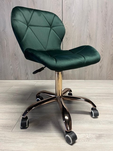 Krzesło obrotowe VASTO OFFICE VELVET FOREST GREEN ROSE GOLD