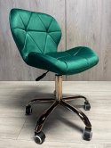 Krzesło obrotowe VASTO OFFICE VELVET GREEN ROSE GOLD