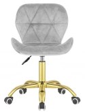 Krzesło obrotowe VASTO OFFICE VELVET GREY GOLD
