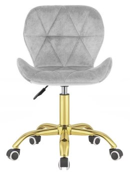 Krzesło obrotowe VASTO OFFICE VELVET GREY GOLD