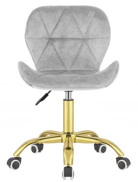 Krzesło obrotowe VASTO OFFICE VELVET GREY GOLD