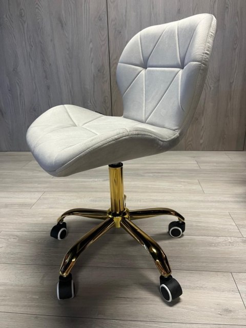 Krzesło obrotowe VASTO OFFICE VELVET GREY GOLD