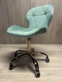 Krzesło obrotowe VASTO OFFICE VELVET MINT ROSE GOLD