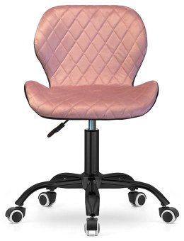 Krzesło obrotowe VASTO OFFICE VELVET PINK + BLACK CARO SMOKE