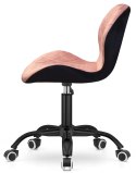 Krzesło obrotowe VASTO OFFICE VELVET PINK + BLACK CARO SMOKE