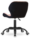 Krzesło obrotowe VASTO OFFICE VELVET PINK + BLACK CARO SMOKE