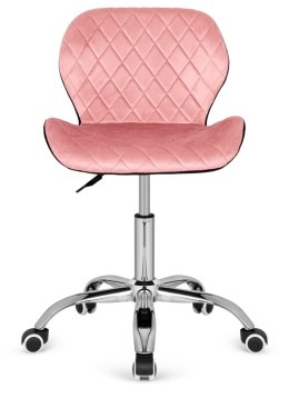 Krzesło obrotowe VASTO OFFICE VELVET PINK + BLACK CARO