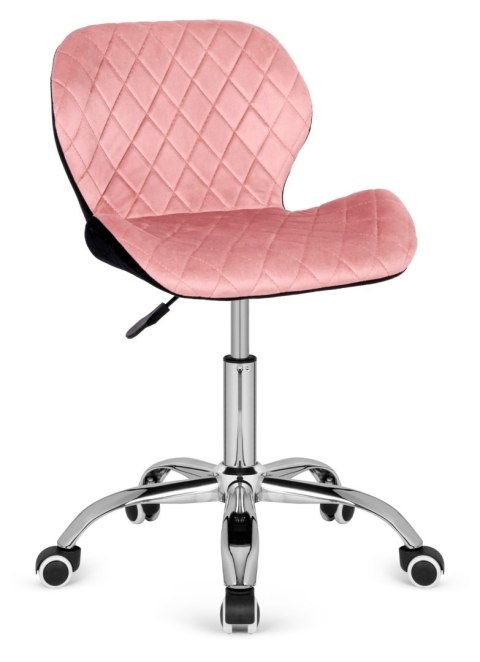 Krzesło obrotowe VASTO OFFICE VELVET PINK + BLACK CARO