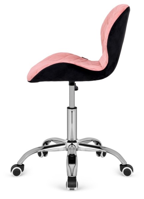 Krzesło obrotowe VASTO OFFICE VELVET PINK + BLACK CARO