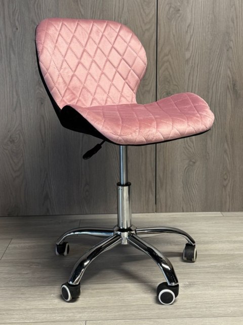 Krzesło obrotowe VASTO OFFICE VELVET PINK + BLACK CARO