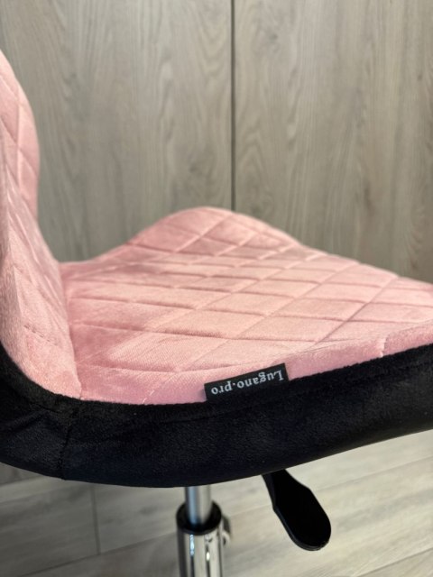 Krzesło obrotowe VASTO OFFICE VELVET PINK + BLACK CARO