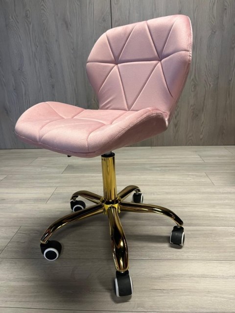 Krzesło obrotowe VASTO OFFICE VELVET PINK GOLD OUTLET
