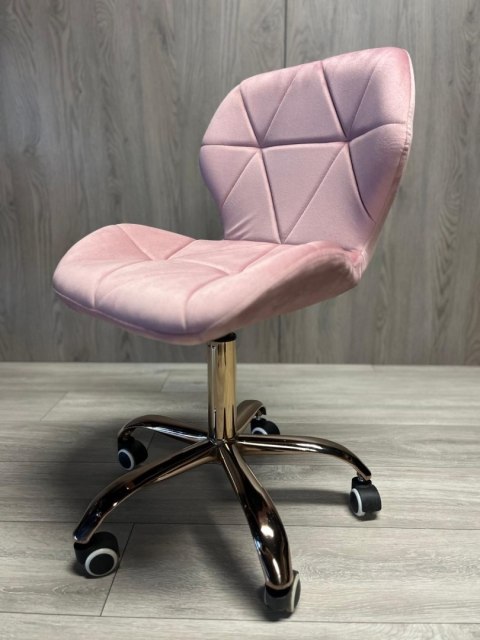 Krzesło obrotowe VASTO OFFICE VELVET PINK ROSE GOLD