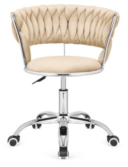 Krzesło obrotowe warkocz TRECCIA OFFICE BEIGE VELVET