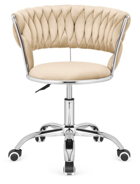 Krzesło obrotowe warkocz TRECCIA OFFICE BEIGE VELVET