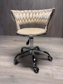 Krzesło obrotowe warkocz TRECCIA OFFICE BEIGE VELVET