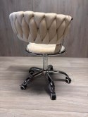 Krzesło obrotowe warkocz TRECCIA OFFICE BEIGE VELVET