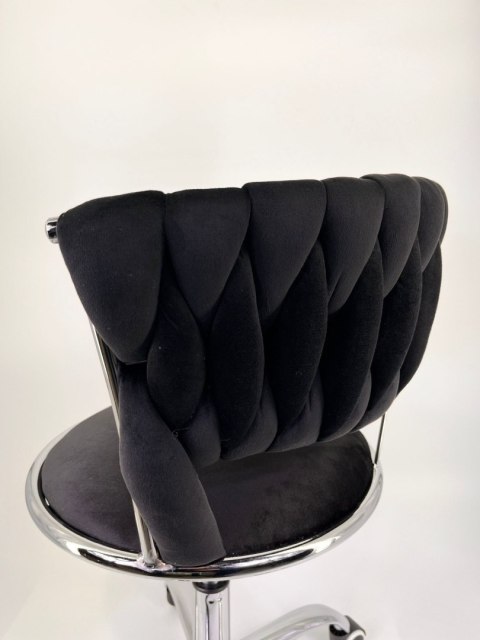 Krzesło obrotowe warkocz TRECCIA OFFICE BLACK VELVET