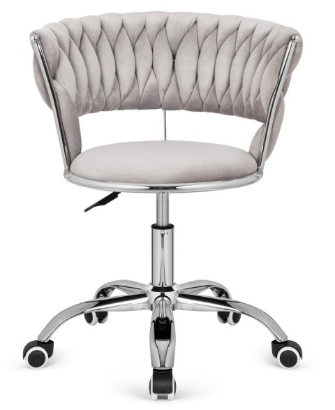 Krzesło obrotowe warkocz TRECCIA OFFICE GREY VELVET OUTLET