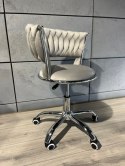 Krzesło obrotowe warkocz TRECCIA OFFICE GREY VELVET OUTLET