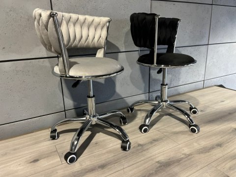 Krzesło obrotowe warkocz TRECCIA OFFICE GREY VELVET OUTLET
