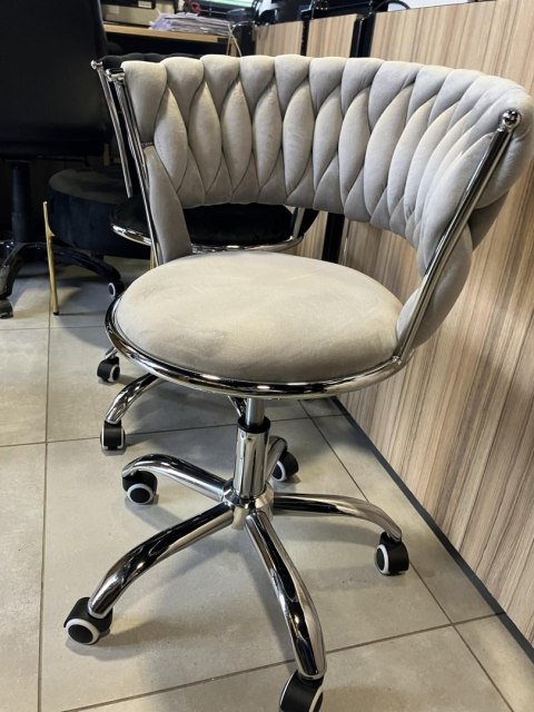 Krzesło obrotowe warkocz TRECCIA OFFICE GREY VELVET OUTLET
