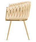 Krzesło plecione Lugano fotel TRECCIA CREAM VELVET GOLD II GATUNEK