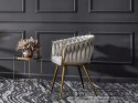 Krzesło plecione Lugano fotel TRECCIA GREY VELVET GOLD II GATUNEK