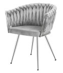 Krzesło plecione Lugano fotel TRECCIA GREY VELVET SILVER II GATUNEK