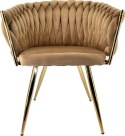 Krzesło plecione Lugano fotel TRECCIA SAND VELVET GOLD II gatunek
