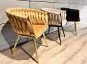 Krzesło plecione Lugano fotel TRECCIA SAND VELVET GOLD II gatunek
