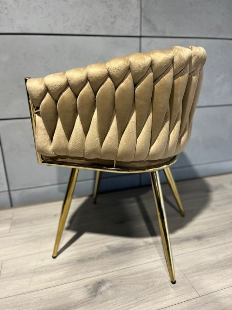 Krzesło plecione Lugano fotel TRECCIA SAND VELVET GOLD II gatunek