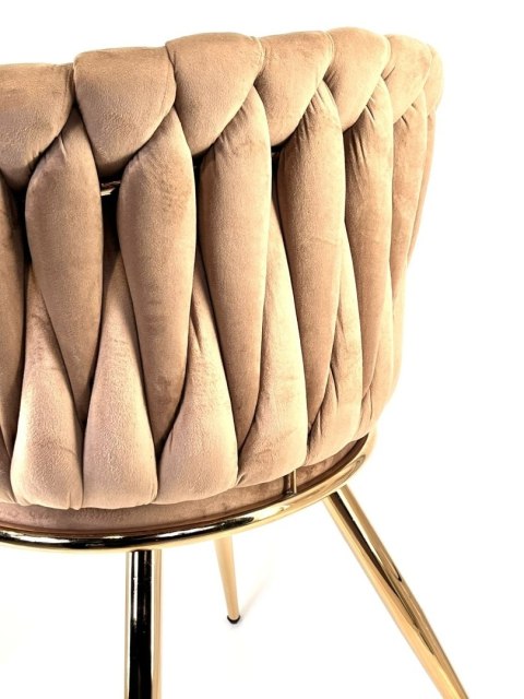 Krzesło plecione Lugano fotel TRECCIA SAND VELVET GOLD II gatunek