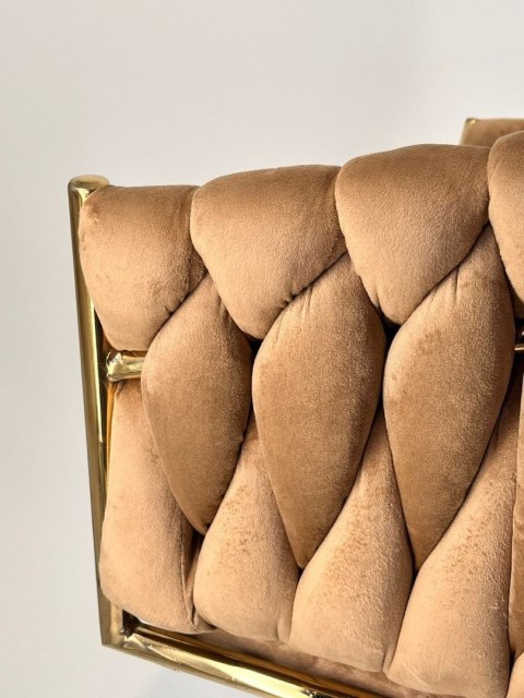 Krzesło plecione Lugano fotel TRECCIA SAND VELVET GOLD II gatunek