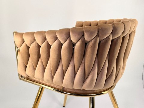 Krzesło plecione Lugano fotel TRECCIA SAND VELVET GOLD II gatunek