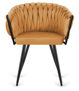 Krzesło plecione Lugano fotel TRECCIA SAND VELVET SMOKE