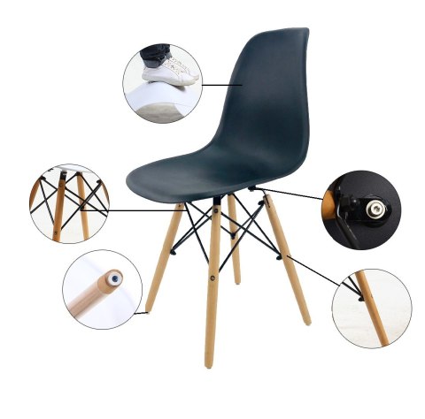 Krzesło skandynawskie IMPERIA BIANCO SMOKE OUTLET