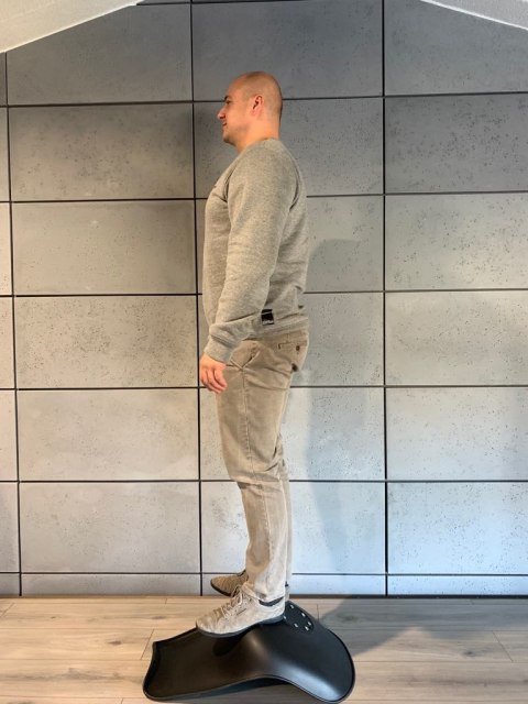 Krzesło skandynawskie MONZA BLACK Pro - Grey Fabric V