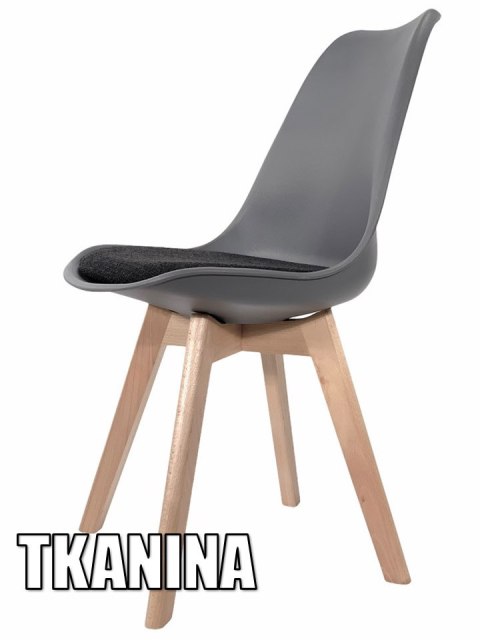 Krzesło skandynawskie MONZA DARK GREY - Black Fabric II