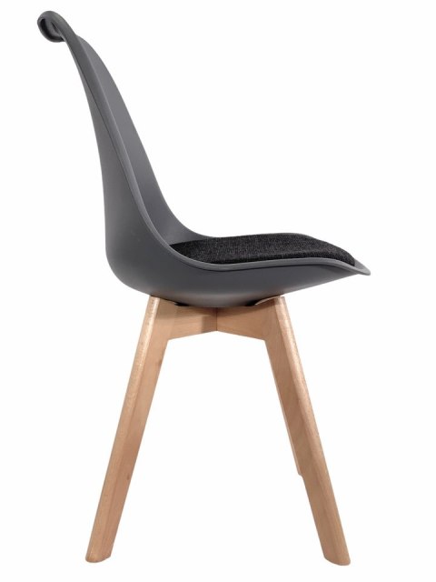 Krzesło skandynawskie MONZA DARK GREY - Black Fabric II