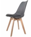 Krzesło skandynawskie MONZA DARK GREY - Black PU