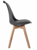 Krzesło skandynawskie MONZA DARK GREY - Black PU