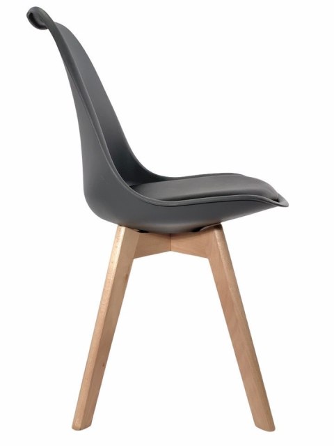 Krzesło skandynawskie MONZA DARK GREY - Black PU